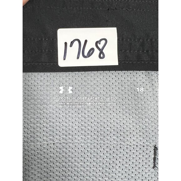 Under Armour Shorts Boys Sz 18 Loose Black Junior - Picture 3 of 9